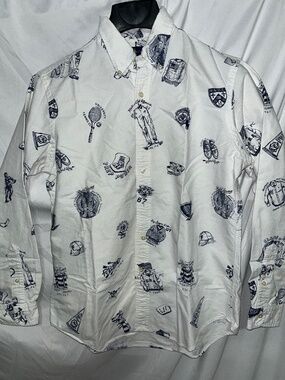 Ralph Lauren preppy all over print Oxford shirt